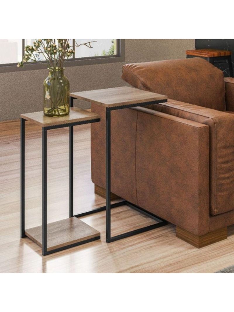 Conjunto Mesa Lateral E Apoio Aurora Demolição Preto