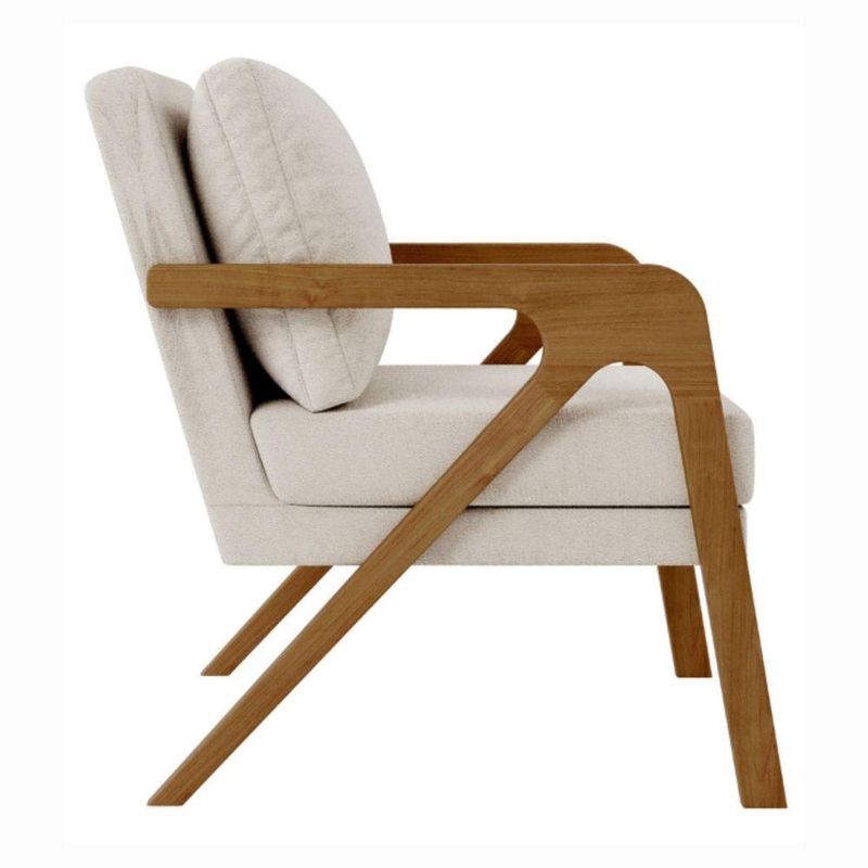 Kit 2 Poltrona Decorativa Moderna Para Sala Escritório Xangai Bouclé Bege