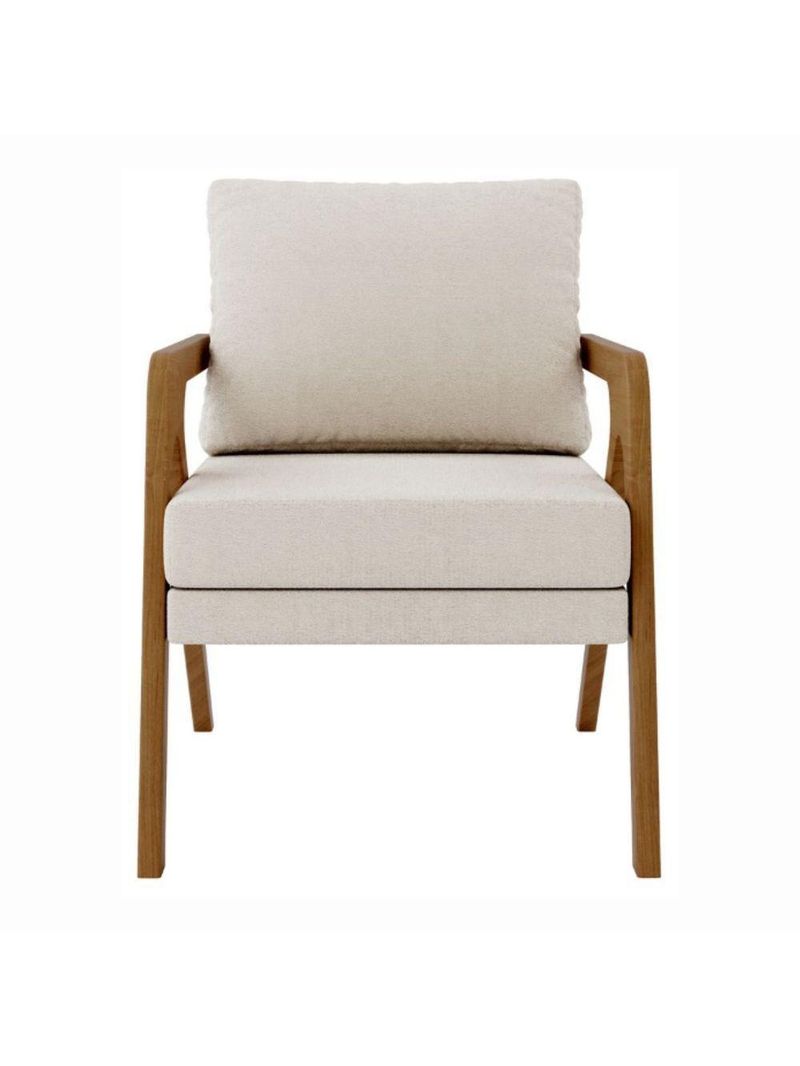 Kit 2 Poltrona Decorativa Moderna Para Sala Escritório Xangai Bouclé Bege