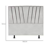 Cabeceira Estofada Cama Casal Queen Size 160 Cm Louise Suede Cinza Claro