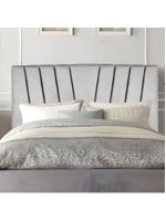 Cabeceira Estofada Cama Casal Queen Size 160 Cm Louise Suede Cinza Claro