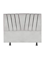 Cabeceira Estofada Cama Casal Queen Size 160 Cm Louise Suede Cinza Claro