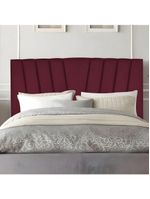 Cabeceira Estofada Cama Casal Queen Size 160 Cm Louise Suede Bordô