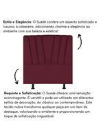 Cabeceira Estofada Cama Casal Queen Size 160 Cm Louise Suede Bordô
