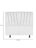 Cabeceira Estofada Cama Casal Queen Size 160 Cm Louise Suede Branco