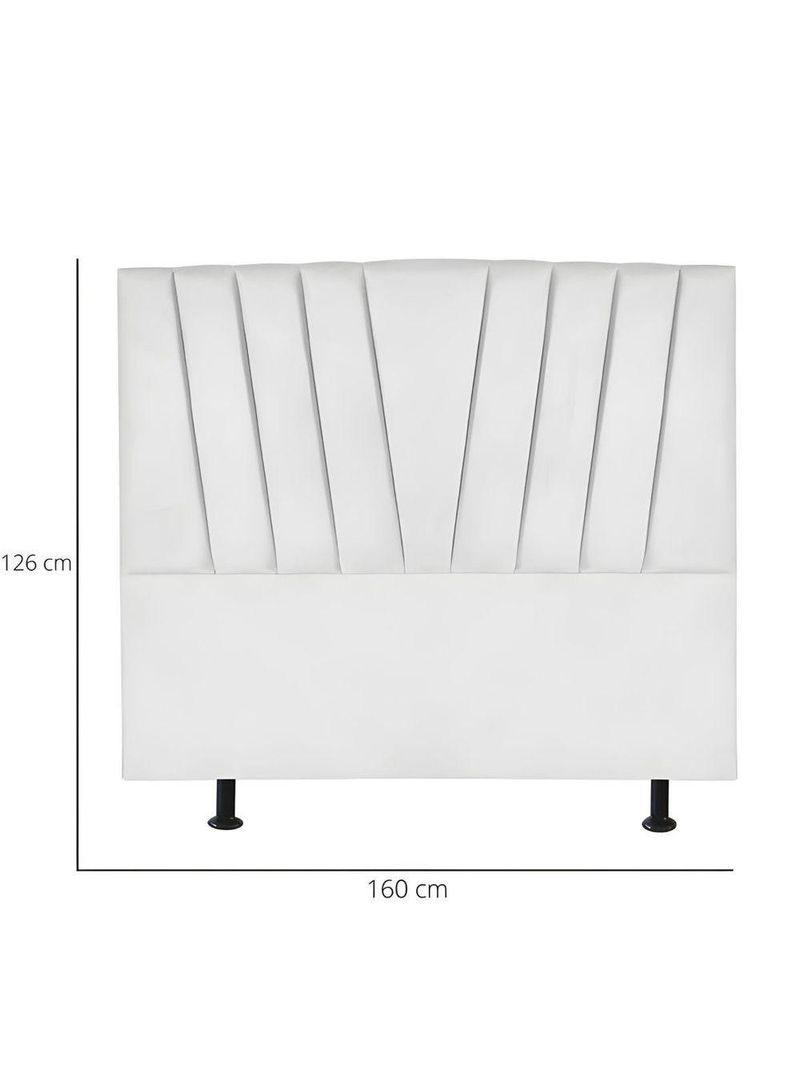 Cabeceira Estofada Cama Casal Queen Size 160 Cm Louise Suede Branco