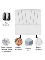 Cabeceira Estofada Cama Casal Queen Size 160 Cm Louise Suede Branco