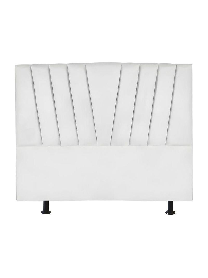 Cabeceira Estofada Cama Casal Queen Size 160 Cm Louise Suede Branco