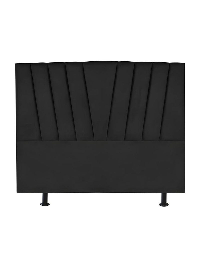 Cabeceira Estofada Cama Casal Queen Size 160 Cm Louise Suede Preto