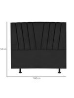 Cabeceira Estofada Cama Casal Queen Size 160 Cm Louise Suede Preto