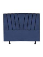 Cabeceira Estofada Cama Casal Queen Size 160 Cm Louise Suede Azul Marinho