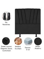 Cabeceira Estofada Cama Casal Queen Size 160 Cm Louise Suede Preto