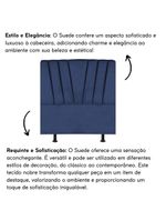 Cabeceira Estofada Cama Casal Queen Size 160 Cm Louise Suede Azul Marinho