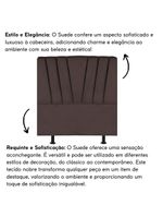 Cabeceira Estofada Cama Casal Queen Size 160 Cm Louise Suede Marrom