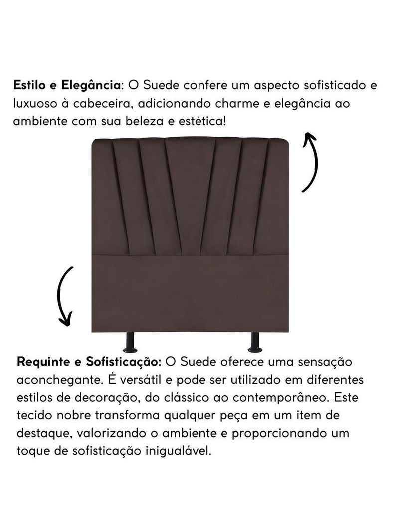 Cabeceira Estofada Cama Casal Queen Size 160 Cm Louise Suede Marrom