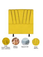 Cabeceira Estofada Cama Casal Queen Size 160 Cm Louise Suede amarelo