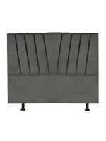Cabeceira Estofada Cama Casal Queen Size 160 Cm Louise Corino cinza