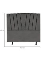 Cabeceira Estofada Cama Casal Queen Size 160 Cm Louise Corino cinza