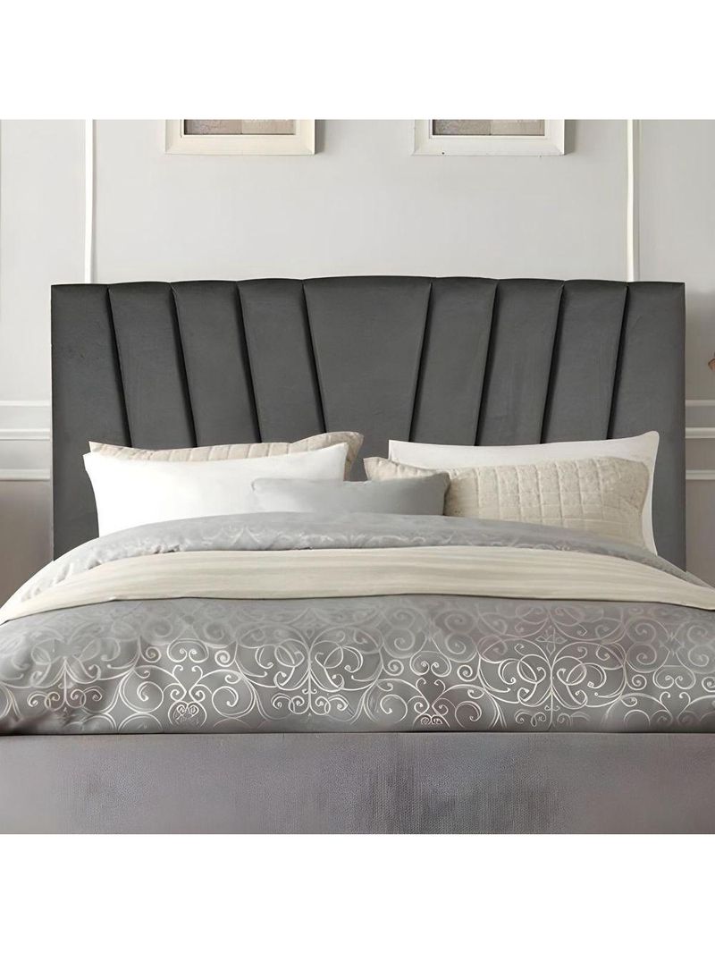 Cabeceira Estofada Cama Casal Queen Size 160 Cm Louise Corino cinza