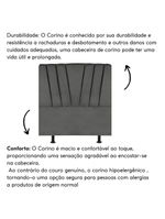 Cabeceira Estofada Cama Casal Queen Size 160 Cm Louise Corino cinza