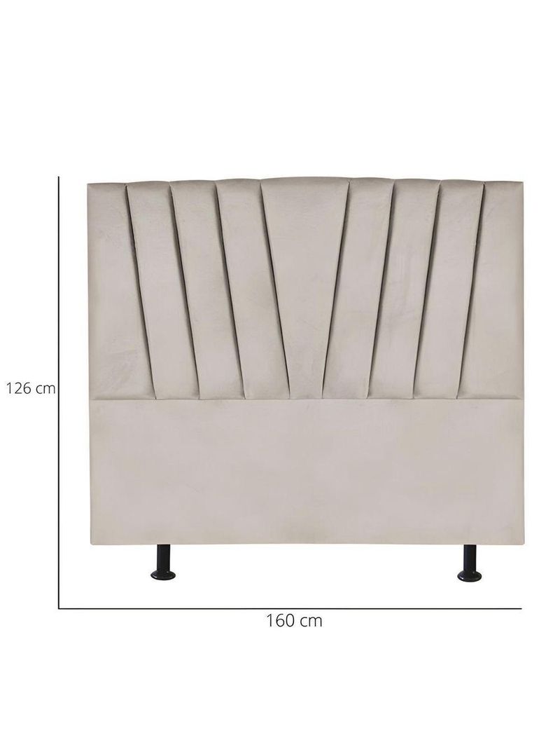 Cabeceira Estofada Cama Casal Queen Size 160 Cm Louise Suede Bege