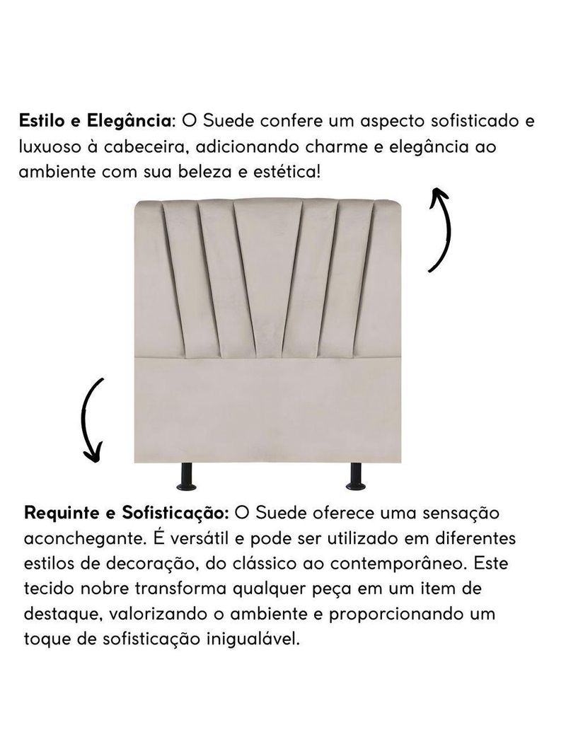 Cabeceira Estofada Cama Casal Queen Size 160 Cm Louise Suede Bege