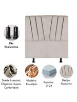 Cabeceira Estofada Cama Casal Queen Size 160 Cm Louise Suede Bege