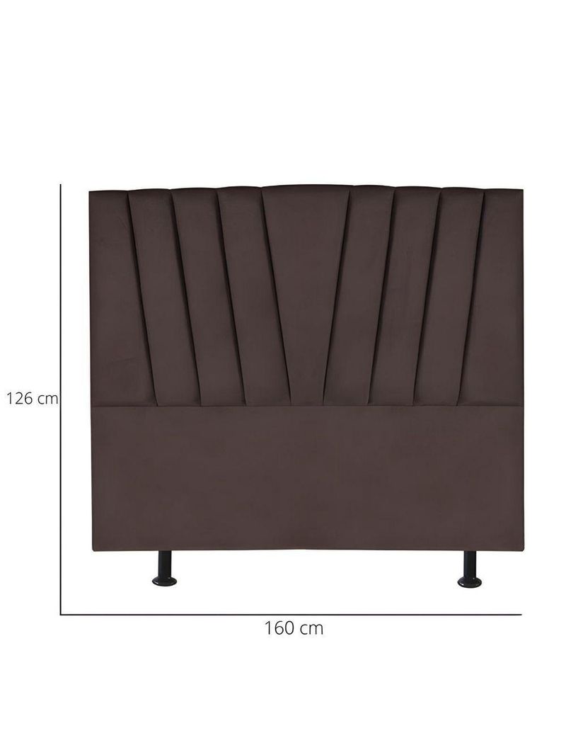 Cabeceira Estofada Cama Casal Queen Size 160 Cm Louise Corino Marrom