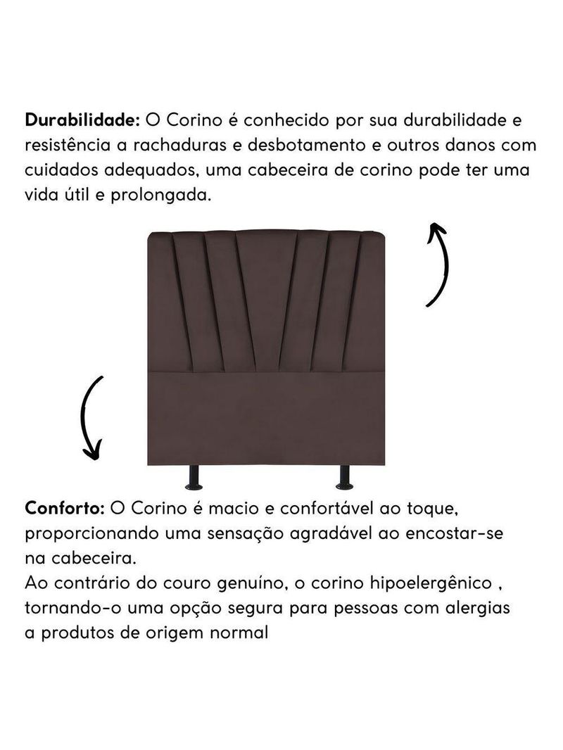 Cabeceira Estofada Cama Casal Queen Size 160 Cm Louise Corino Marrom