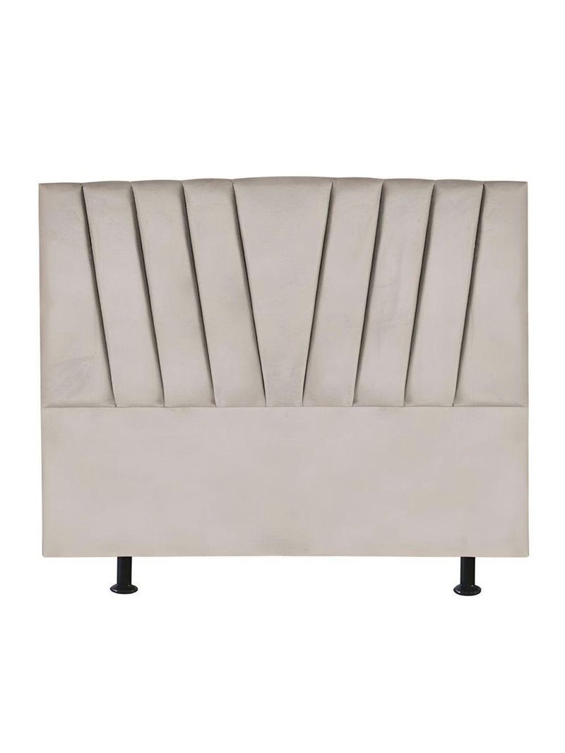 Cabeceira Estofada Cama Casal Queen Size 160 Cm Louise Linho Bege
