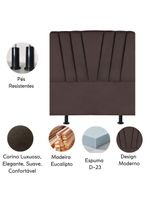 Cabeceira Estofada Cama Casal Queen Size 160 Cm Louise Corino Marrom