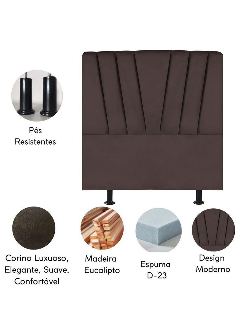 Cabeceira Estofada Cama Casal Queen Size 160 Cm Louise Corino Marrom