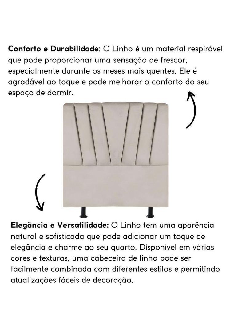 Cabeceira Estofada Cama Casal Queen Size 160 Cm Louise Linho Bege