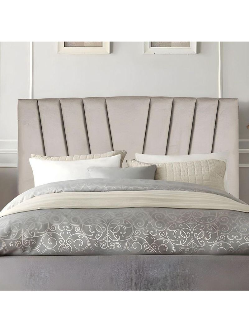 Cabeceira Estofada Cama Casal Queen Size 160 Cm Louise Linho Bege