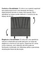 Cabeceira Estofada Cama Casal Queen Size 160 Cm Louise Linho Cinza