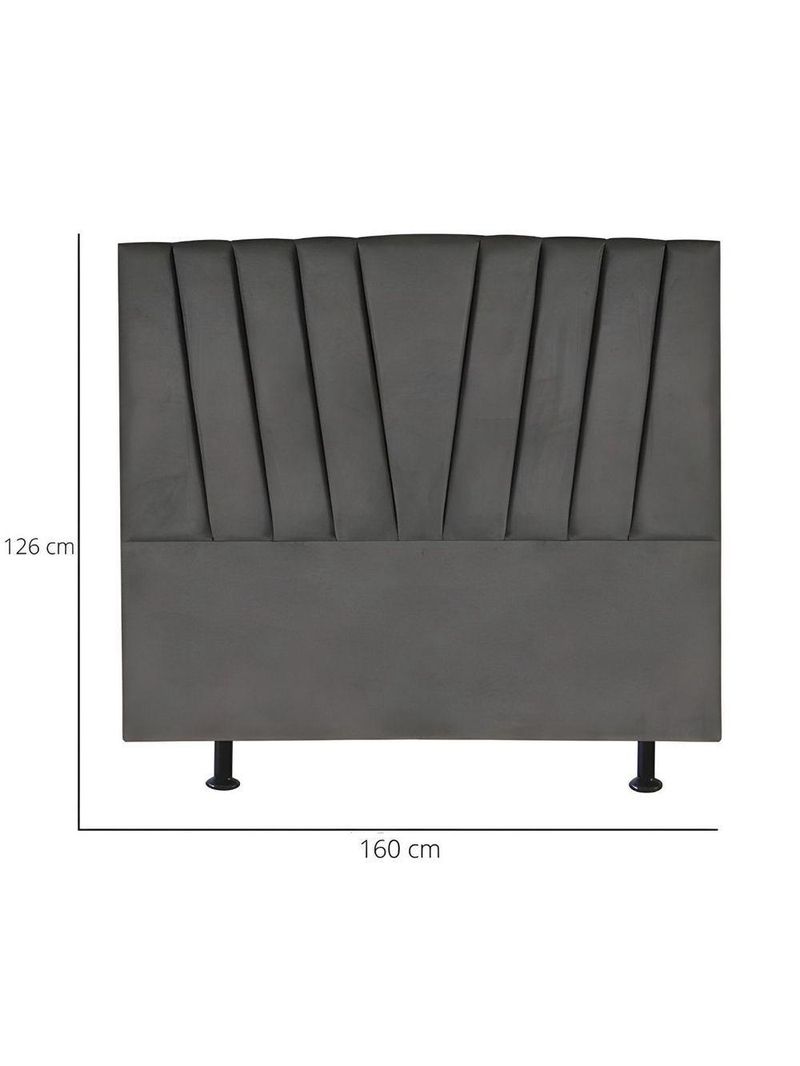 Cabeceira Estofada Cama Casal Queen Size 160 Cm Louise Linho Cinza