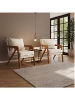 Kit 2 Poltrona Decorativa Moderna Para Sala Escritório Xangai Linho Bege