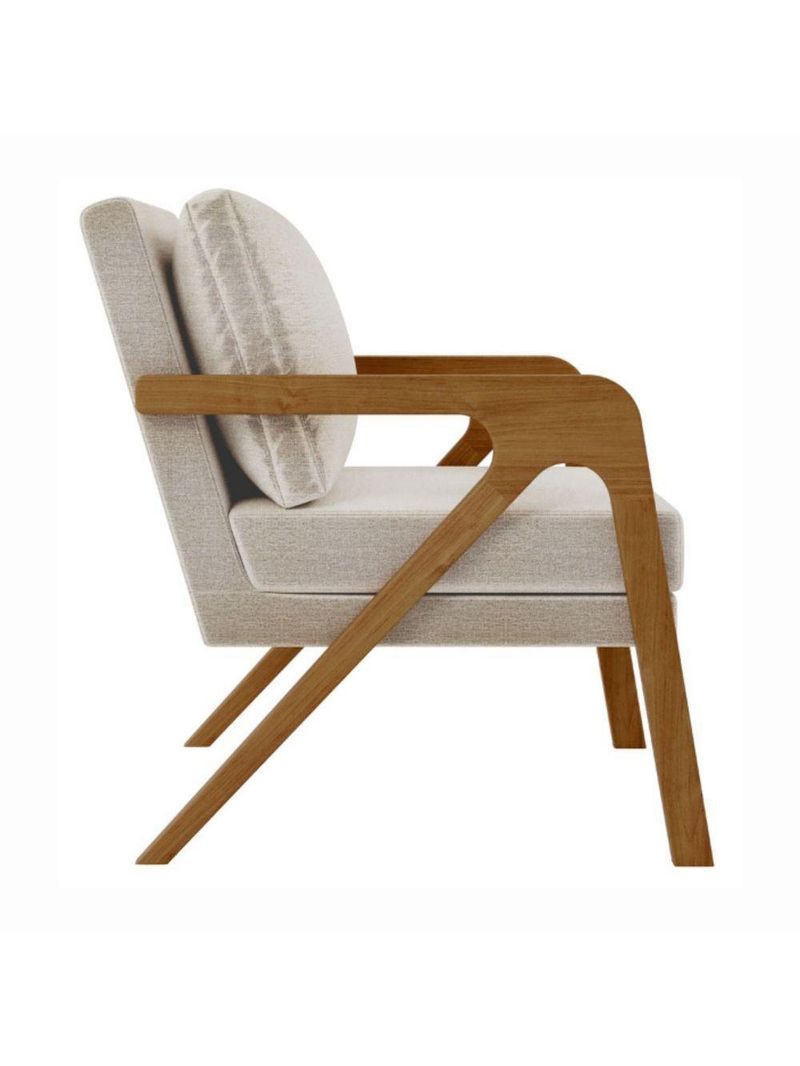 Kit 2 Poltrona Decorativa Moderna Para Sala Escritório Xangai Linho Bege
