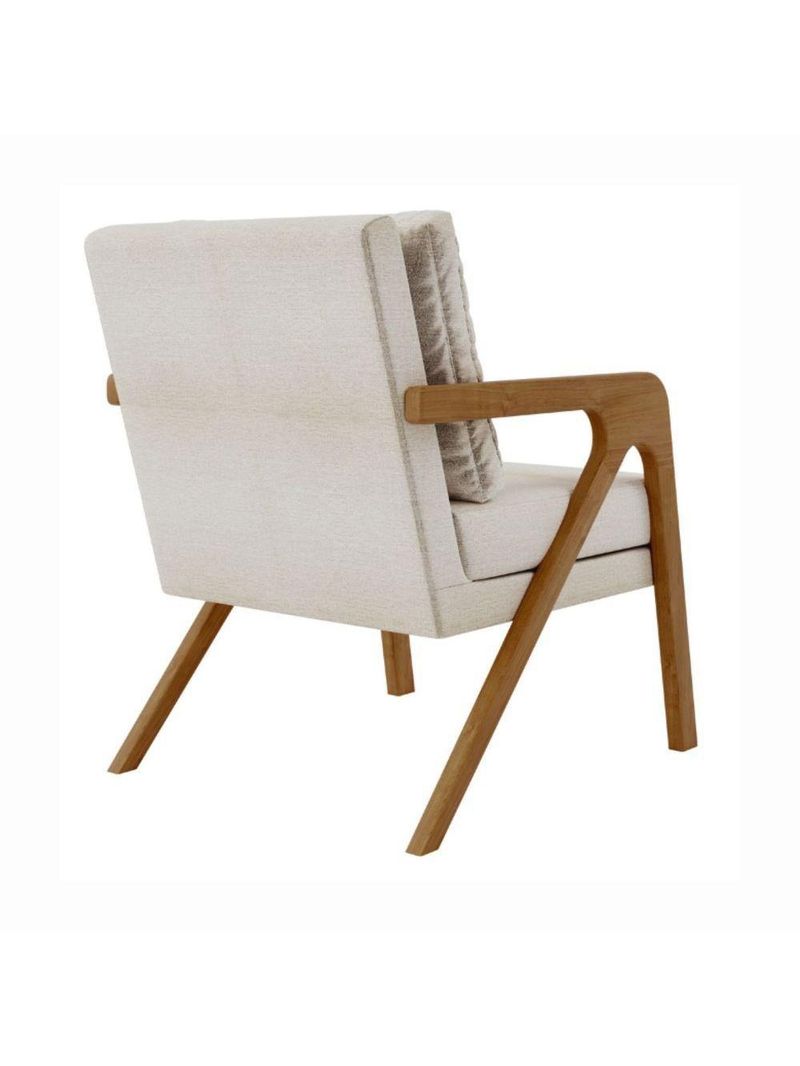 Kit 2 Poltrona Decorativa Moderna Para Sala Escritório Xangai Linho Bege