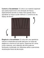 Cabeceira Estofada Cama Casal Queen Size 160 Cm Louise Linho Marrom