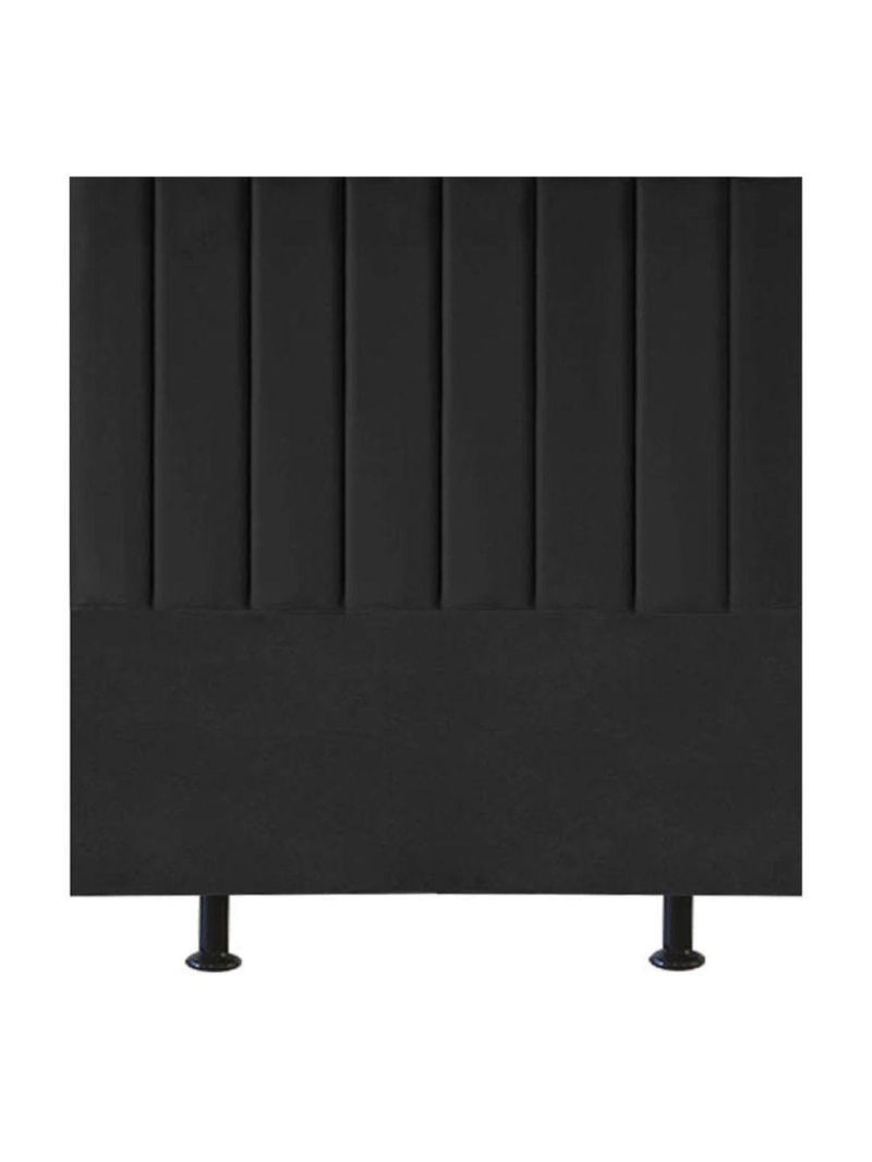 Cabeceira Estofada Cama Casal Queen Size 160 Cm Laura Veludo Preto