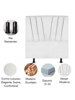Cabeceira Estofada Cama Casal Queen Size 160 Cm Louise Corino Branco