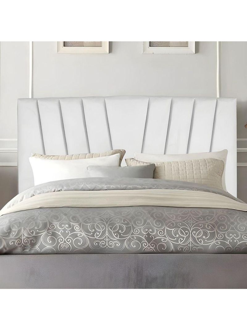 Cabeceira Estofada Cama Casal Queen Size 160 Cm Louise Corino Branco