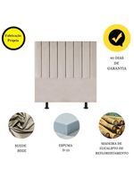 Cabeceira Estofada Cama Casal Queen Size 160 Cm Laura Suede Bege