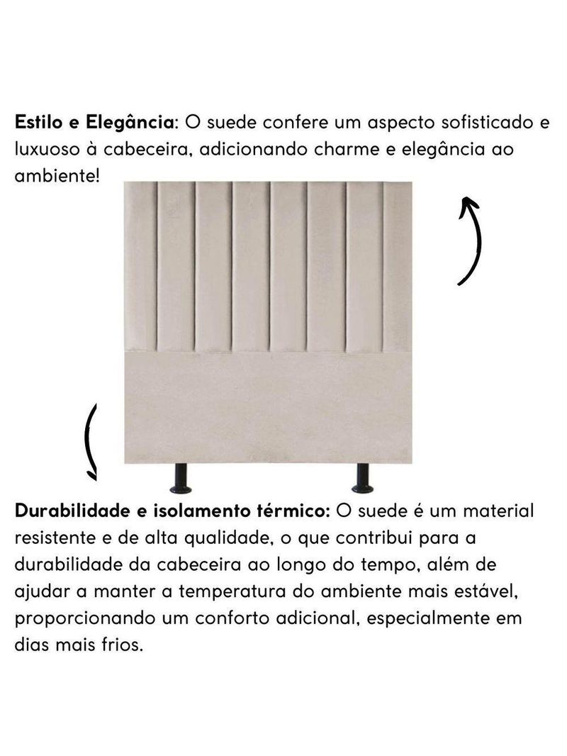 Cabeceira Estofada Cama Casal Queen Size 160 Cm Laura Suede Bege