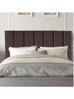 Cabeceira Estofada Cama Casal 140 Cm Lívia Suede E Frame Marrom