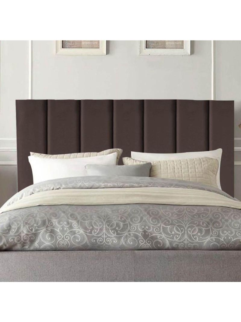Cabeceira Estofada Cama Casal 140 Cm Lívia Suede E Frame Marrom
