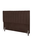 Cabeceira Estofada Cama Casal 140 Cm Lívia Suede E Frame Marrom