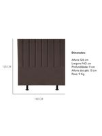 Cabeceira Estofada Cama Casal 140 Cm Lívia Suede E Frame Marrom