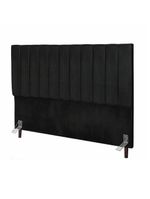 Cabeceira Estofada Cama Casal 140 Cm Lívia Veludo E Frame Preto